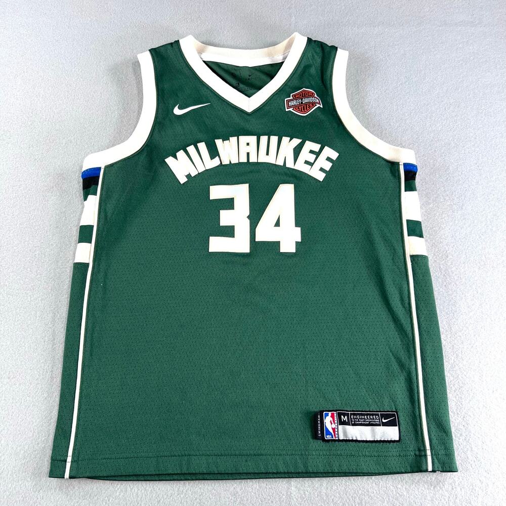 Nike Milwaukee Bucks Giannis Antetokounmpo 34 Swingman Jersey Youth Size M 10/12